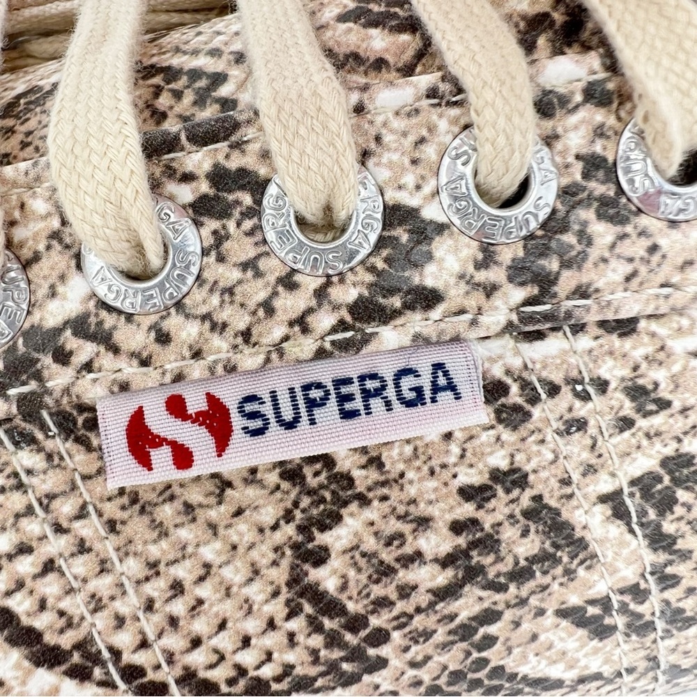 Superga 2750 Snake Print Low-Top Sneakers in Beige and Brown - Picture 9 of 13